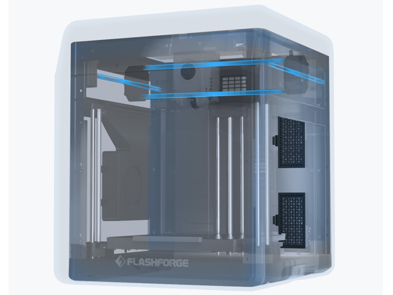 A impressora Adventurer 5M Pro é segura para a saúde dos usuários devido ao design fechado e ao sistema de filtragem de ar